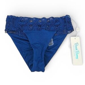 NWT Beach Bunny swimwear Dakota skimpy blue bikini bottoms separates SZ M